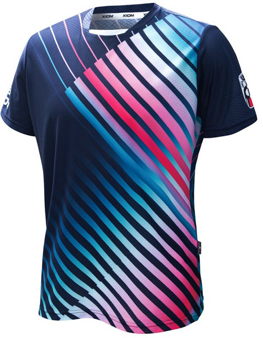 엑시옴(XIOM) 공식 본사 직영 템파(TEMPA) 2컬러 이태리원단 기능성 탁구 유니폼 반팔 상의 경기용 탁구복