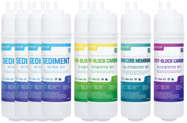 [호환] 현대 큐밍 HQP2130S교체용 프리미엄 8인치 정수기 필터 1년관리세트(4+2+1+1), 1개