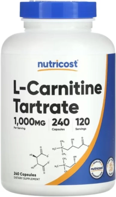 Nutricost l-카르니틴 타르타르산염 1 000mg 캡슐 240정(캡슐 1정당 500mg), 1개, 240정 - 쿠팡