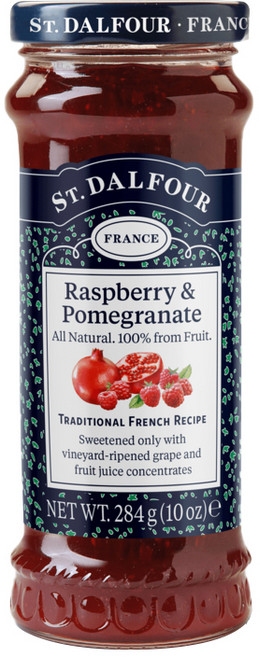 샹달프 과일잼, 레드 라즈베리 + 석류(Red Raspberry + Pomegranate), 284g, 1개