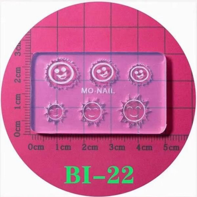 네일용스티커 BI01-59 개 토끼 구름 편지 3D 조각 실리콘 몰드 템플릿 스탬퍼 DIY 네일 아트 장식 도구, 1개, 22 BI-22