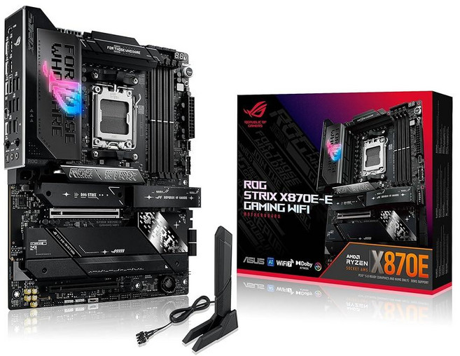 ASUS ROG Strix X870E-H 게이밍 WIFI7 하츠네 미쿠 에디션 AMD X870E ATX 마더보드 16+2+1 파워 스테이지 다이내믹 OC 스위치 코어 플렉, X870E-E|M.2x5