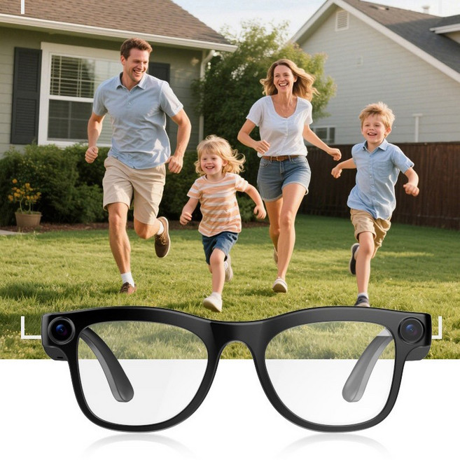 스마트 안경 AI 안경 선글라스 800만 화소 1080P 영상 녹화 AI 실시간 대화 번역 0.5초 초고속 반응 방수 기능 16시간 대기 180일 휴면, 1개, 검정색, FG02