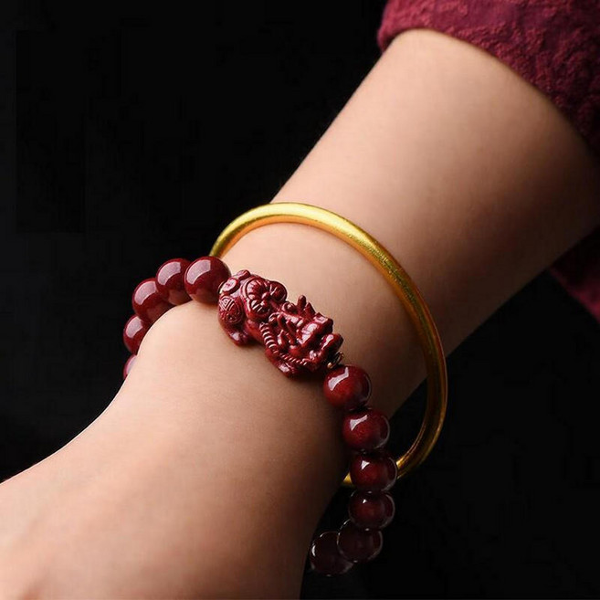 추추파파 경면주사 쌍비휴 팔찌 행운 소원 액막이 재물운 염주팔찌