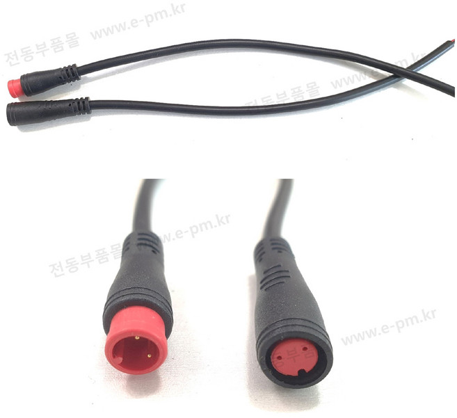 M8 방수 케이블 전동킥보드 전기자전거 커넥터 2P 3P 4P 5P 6P, 2P 암수 1셋