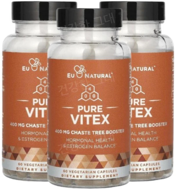 EuNatural Vitex 바이텍스 400mg 60캡슐 3개 비텍스 체이스트나무, 60정 - 쿠팡