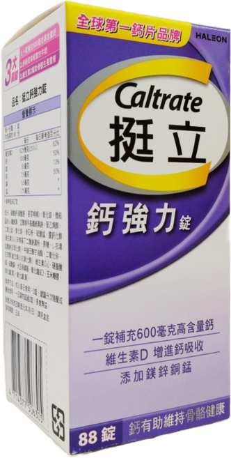 挺立 鈣強力錠 添加維生素D與鋅, 88錠, 1個