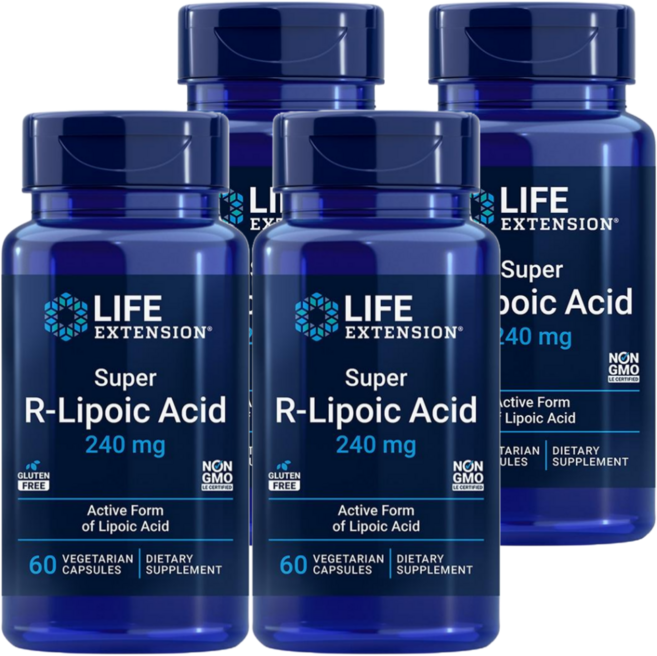 라이프익스텐션 슈퍼 R-리포산 240mg 베지캡슐 60정, 4개