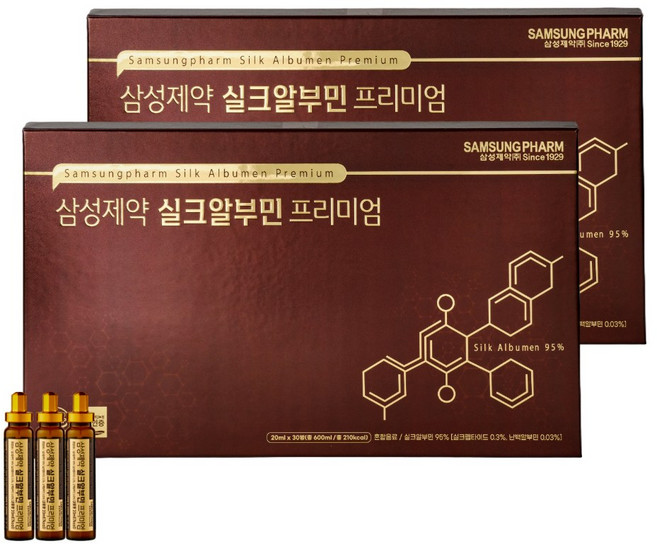 삼성제약 실크알부민 95% 프리미엄 쇼핑백증정 마시는 알부민 영양제 비타민, 60개, 20ml