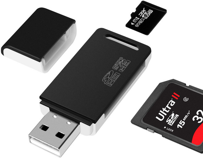 SD 카드 리더 USB 2.0 OTG 어댑터 2-in-1 메모리 카드 어댑터 TF SD SDHC SDXC 메모리 카드에 적합, 1개, 단일 제품