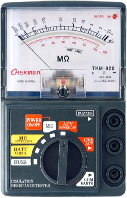국산 태광전자 TKM 920 아날로그 메가 테스터기 절연저항계 1000V 2000메가옴, 1개