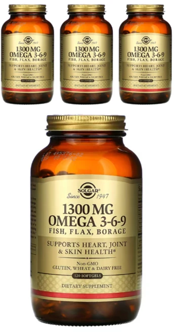 솔가 EFA 1300mg 오메가 3-6-9 소프트젤, 120정, 4개 - 쿠팡