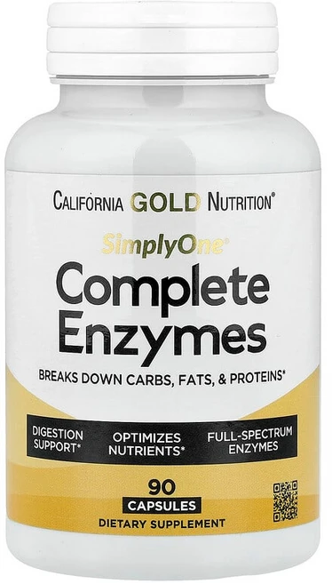 California Gold Nutrition SimplyOne® 종합 효소 베타인 HCI 우담즙 추출물 풀 스펙트럼 효소 브로멜라인 함유 캡슐 90정 SPN-00124, 1 - 쿠팡