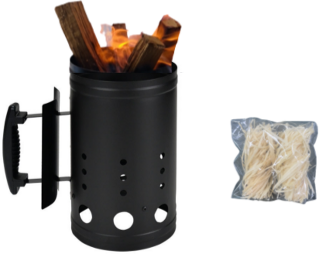 니츠마켓 숯 점화 착화기 메탈 차콜 파이어스타터, 17.5 x 27.5 cm, 1개, 300g