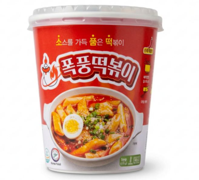 올바이 컵 떡볶이 쌀떡 매운 달콤 야식 상온보관 캠핑, 1개, 175g