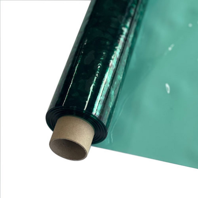 네추럴케어 무점착 인테리어 창문필름 자외선차단 사생활보호 단열필름 고정폭 1m 아파트 베란다 단열시트 간편시공, 그린 투명