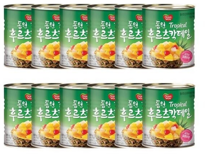 동원 후르츠칵테일, 12개, 836g