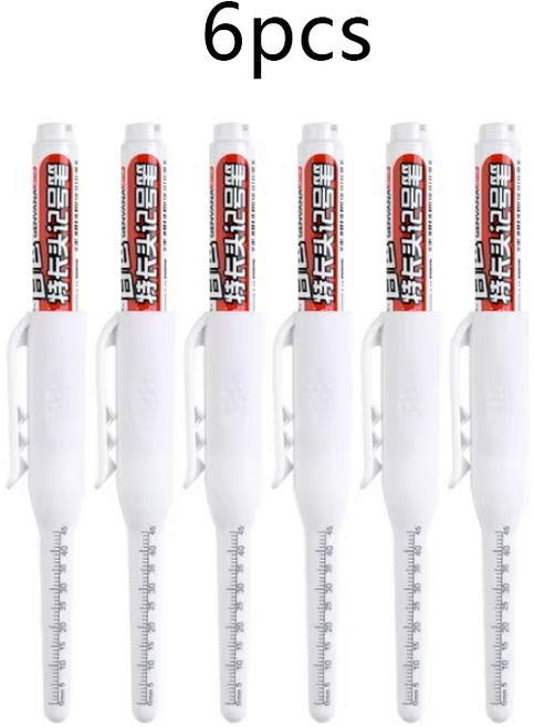 마크라인 45mm 목공용 마커펜 다용도 장시간 사용가능 블랙, 6개, 하얀색