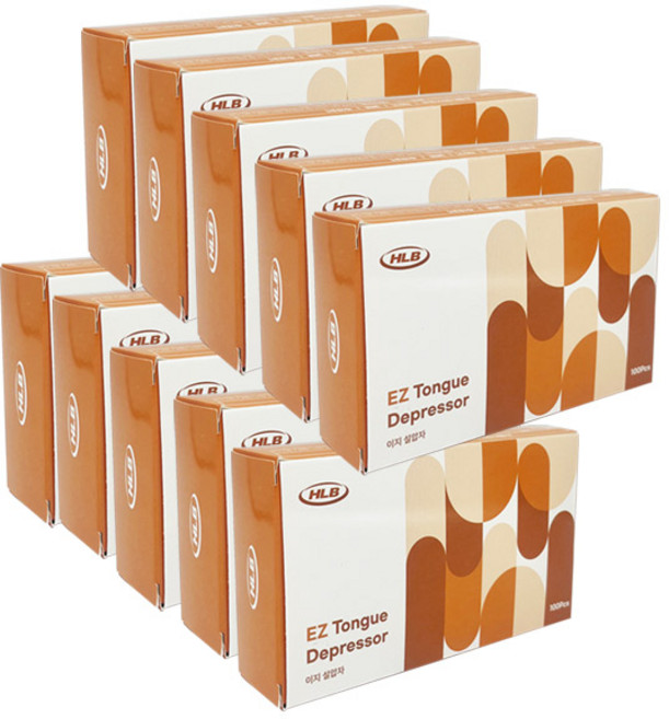 (주)세븐메디컬 HLB 이지 설압자 나무 설압자 혀누르개 100개입, 10개
