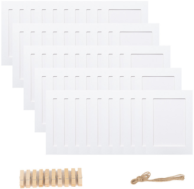 이에스지랩 종이액자 4x6 사진 페이퍼 프레임 가랜드, 화이트