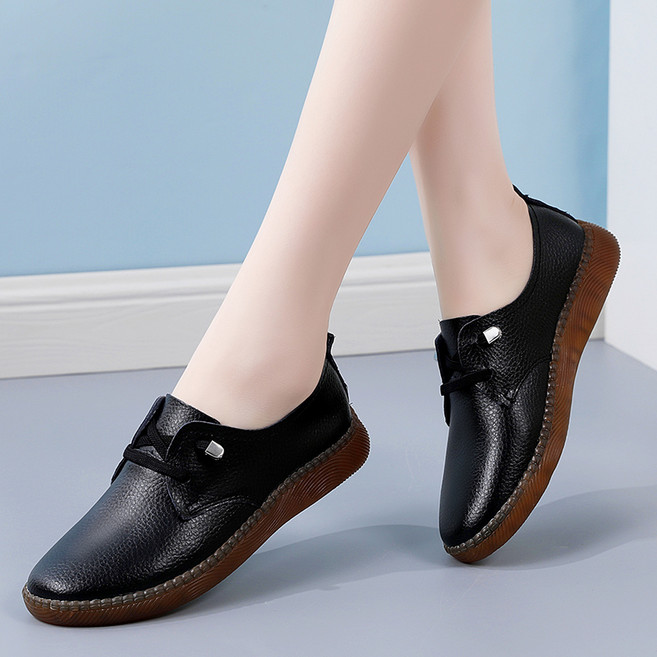 DarjinQD 여성 소가죽 구두 소프트 플랫 로퍼 발편한 슬립온 여성 단화 가볍고 편한 여성 신발1705