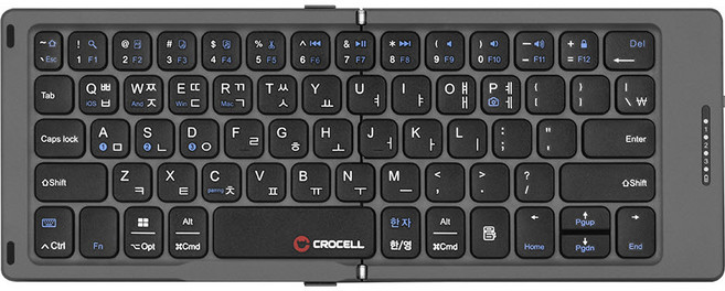 크로셀 C-Flip Grade 그레이드 무선 접이식 블루투스 키보드, 제조사축, C-Flip Grade 무선, 다크그레이