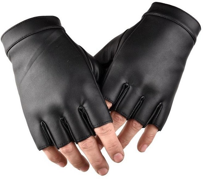 Makone 반손가락 가죽 장갑 남성 가을 겨울 노출 손가락 반쪽 자전거 타기 보온