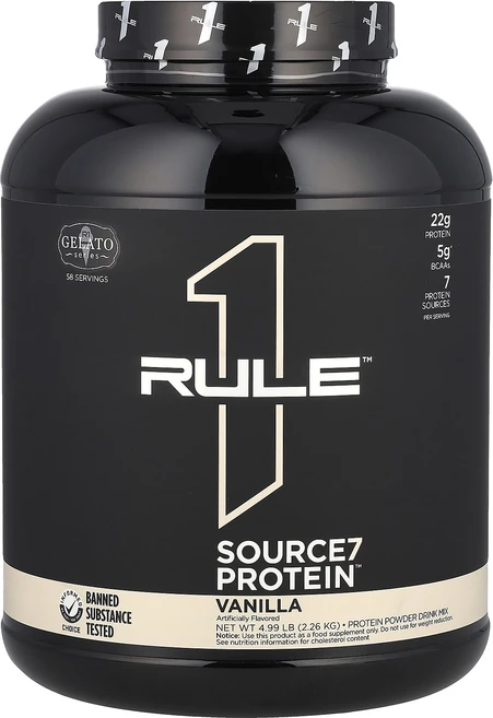 Rule One Proteins Source7 단백질 파우더 드링크 믹스 바닐라 2.26kg(4.99lb), RuleOneProteinsSource7단백질파우더드링, 2.26kg, 1개 - 쿠팡