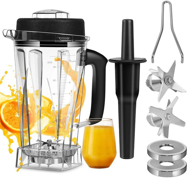 Vitamix 블렌더 피처용 1.9L(64온스) 용기 클래식 C-시리즈 5200 6300 5000 5500 4200 4500 750 블렌더 컵 비타민 블렌더 용기 병 컵, 1개