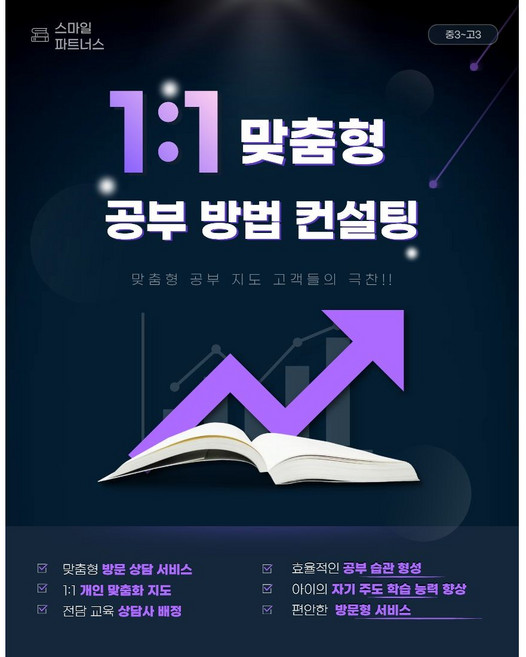 방문형 일대일 맞춤형 공부 방법 컨설팅 (중3에서 고3 학생), 그 외 지역, 중등3학년