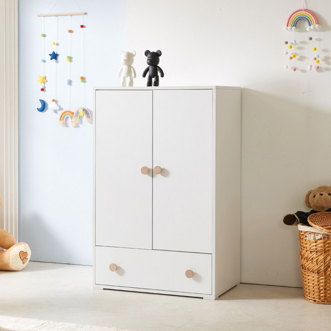 집무드 엘라 베이비장 아기 옷장 1단 서랍 양문 수납장 800, 베이지