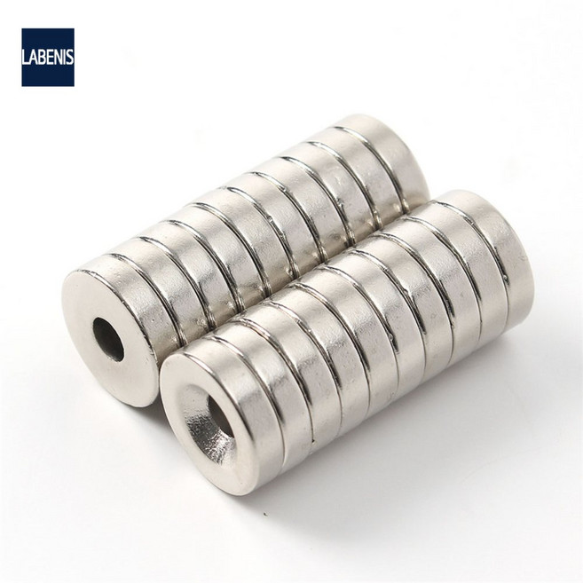 이너스마켓 깔끔단색 도넛모양 자석 20개입 15x4mm 문구자석 공지판자석 초등학생자석