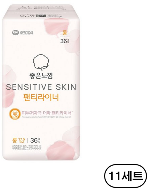좋은느낌 센서티브스킨 팬티라이너, 롱, 36개입, 11개
