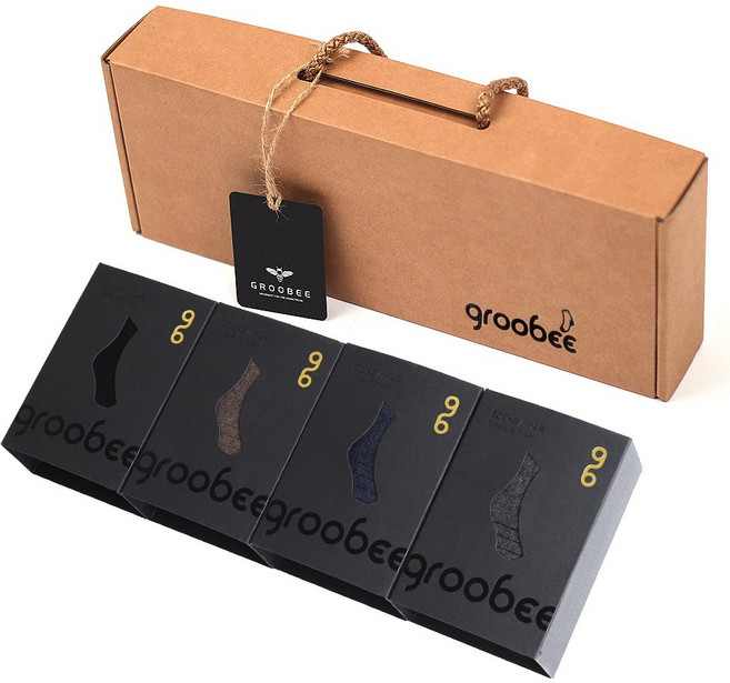 그루비 양말선물세트 4켤레 (남성B-골지)