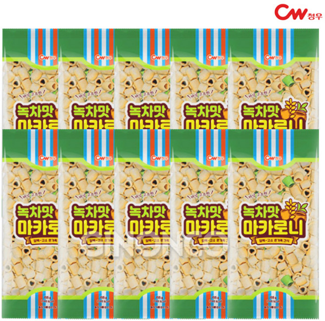 청우 녹차맛 마카로니, 155g, 10개