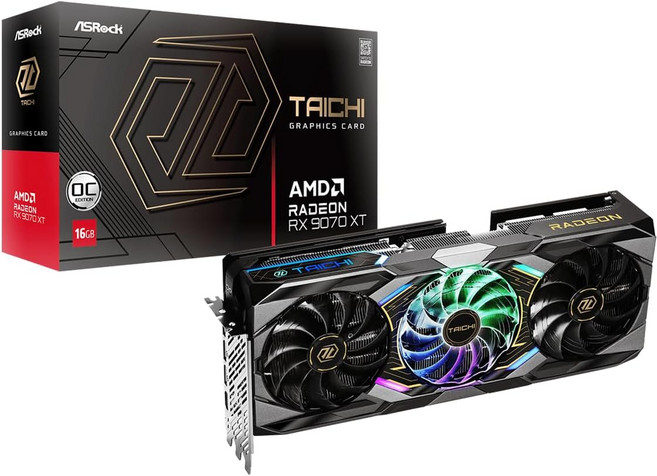 ASRock Radeon RX 9060 XT 챌린저 16GB OC 그래픽 카드 AMD RDNA 4 아키텍처 GDDR6 PCIe 5.0 듀얼 팬 0dB 무음 냉각 LED 표시기