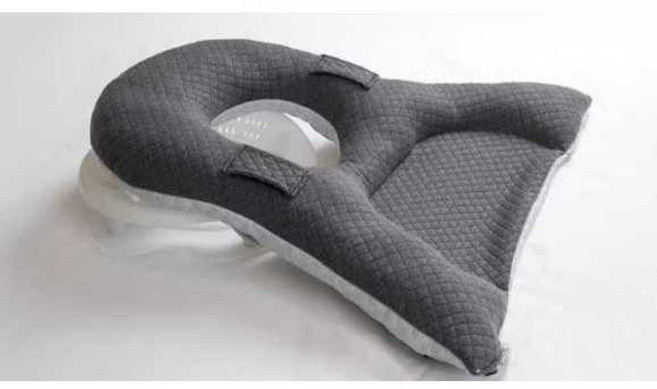 눈보호 베개 얼굴 엎드려자는 그레이 구멍뚤린 정면, 항균통기에어레이어원단/긴단면/핑크