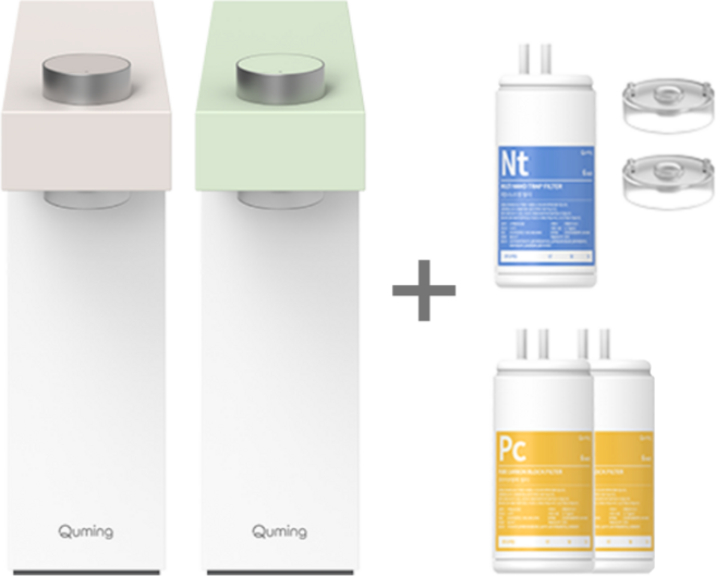[택배배송 자가설치]현대큐밍 딜라이트 미니 무전원 디자인 정수기 HQPM15C 직수 전용필터 1년치 발송, 세이지 그린 HQPM15C20E 자가설치