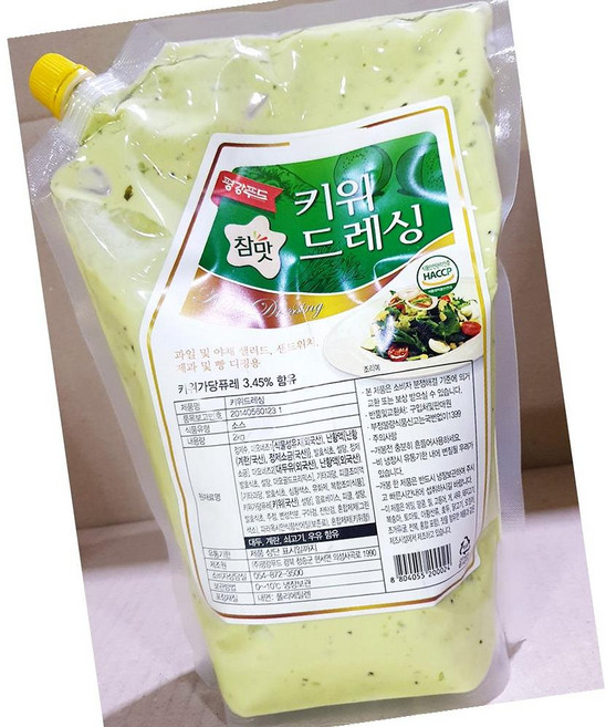 업소용 키위 드레싱 파우치 과일드레싱 2k X4, 2kg, 4개