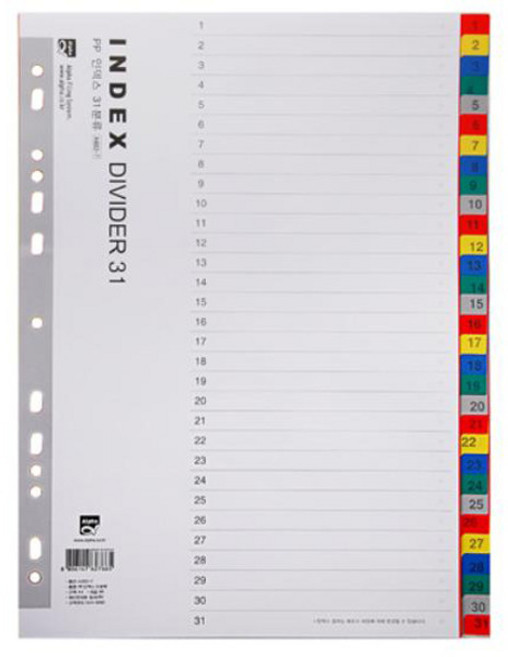 알파 인덱스간지 A693-7 PP 31분류, 9개