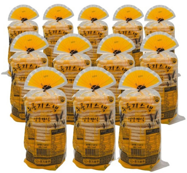 경기제과 누룽지스낵 120g 12개입 뻥튀기 영양 옛날 간식 접시뻥 50대 60대 전통간식 옛날과자 부모님간식, 12개