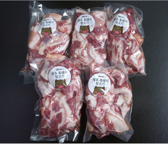 제주 돼지 뒷고기 특수부위 국내산 한돈, 1개, 뒷고기 가성비 세트(500g*5개입)
