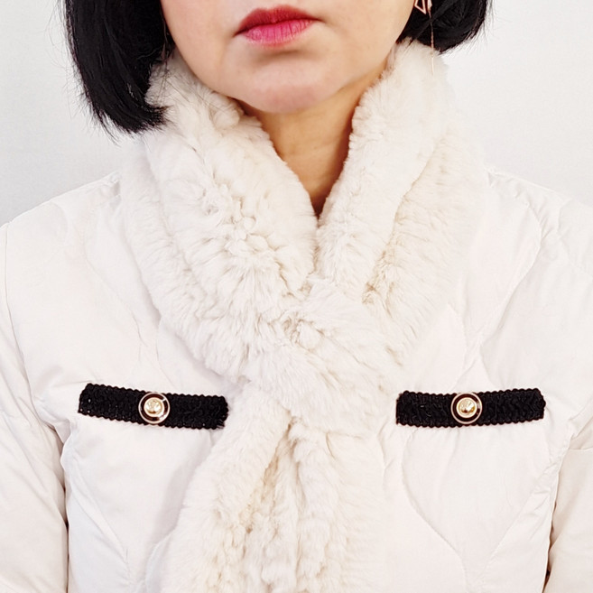 조은기업 리얼렉스토끼털 목도리 고리형 목도리 포근한 퍼 목도리