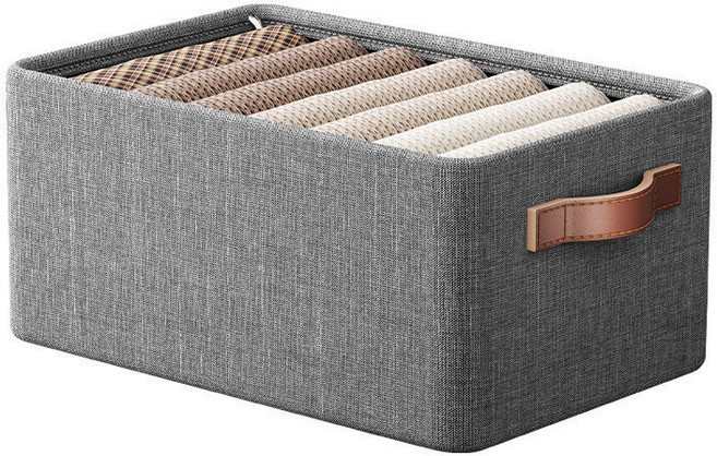 多功能衣褲收納箱 無紡布整理箱 灰色無蓋超大號, 1個, 灰色无盖升级款,超大號【50*35*24】（需宅配）, 灰色