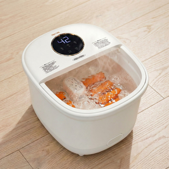 이야온 버블 족욕기 자동 온도조절 발마사지 롤러 습식 족욕기 FB-1024, 단색