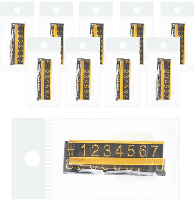 아트사인 프라이스칩 스탠드 가격 안내판 66 x 16 x 17 mm, 금색, 10개