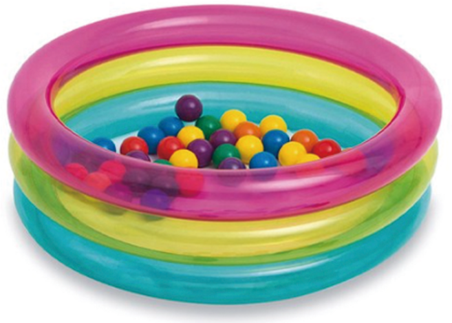 인텍스 베이비 볼 + 풀 세트 48674, 혼합색상, 1개