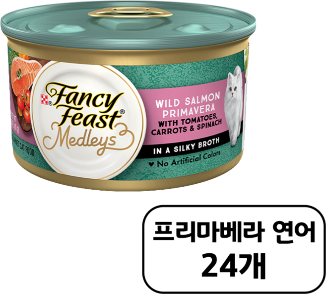 팬시피스트 생후 3개월령 이후 고양이 엘레강트메들리 프리마베라 습식사료, 연어, 85g, 24개