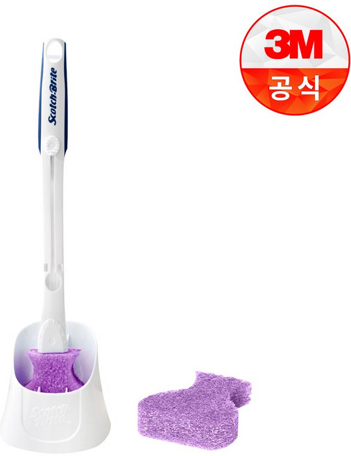 스카치브라이트 베이킹소다 톡톡 크린스틱 청소핸들 1p + 캐디 1p + 리필 4p 세트, 퍼플(Purple), 1세트