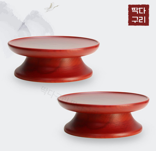 딱다구리 물푸레나무 원목제기 접시, 2호 대접시, 2개